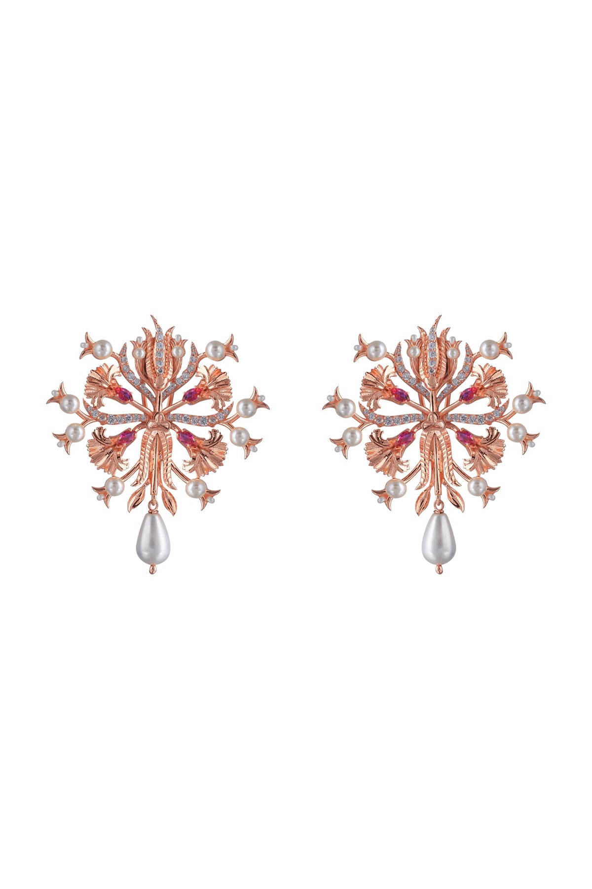 Rose Gold Plated Swarovski Crystal Handcrafted Stud Earrings