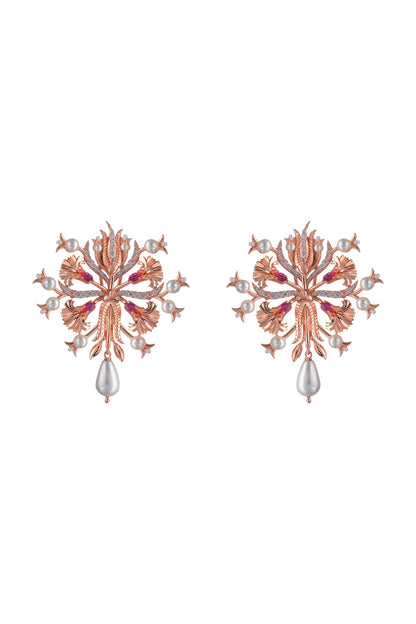 Rose Gold Plated Swarovski Crystal Handcrafted Stud Earrings