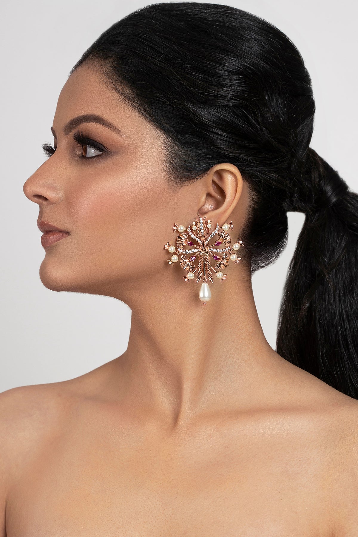 Rose Gold Plated Swarovski Crystal Handcrafted Stud Earrings