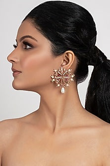 Rose Gold Plated Swarovski Crystal Handcrafted Stud Earrings