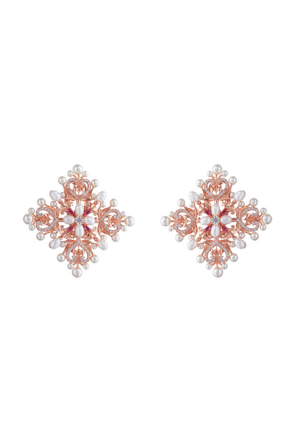 Rose Gold Plated Swarovski Crystal Studs Earrings