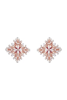 Rose Gold Plated Swarovski Crystal Studs Earrings