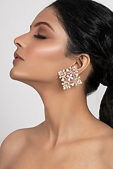Rose Gold Plated Swarovski Crystal Studs Earrings