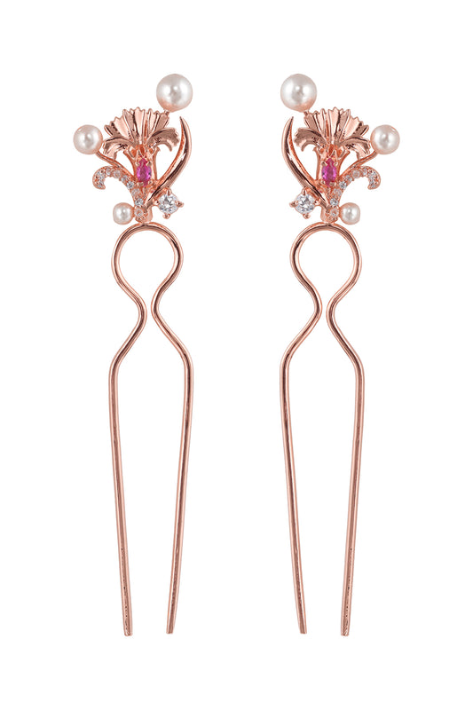 Rose Gold Plated Swarovski Crystal Hair Pin