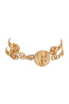 Gold Finish White Swarovski Crystals Choker Necklace