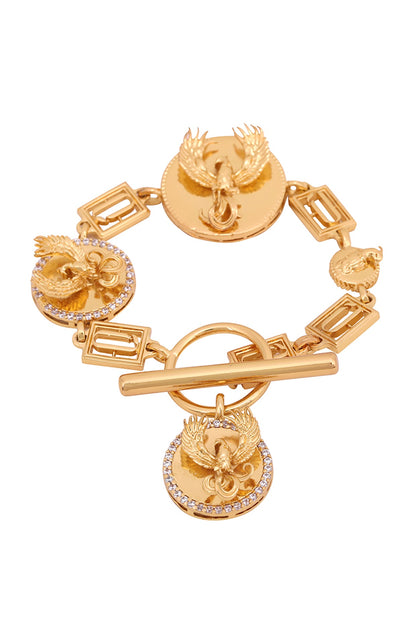 Gold Finish Swarovski Crystals Bracelet