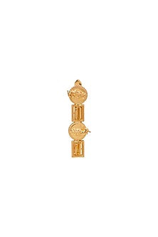 Gold Finish Phoenix Coins & Leaf Motif Hair Clips
