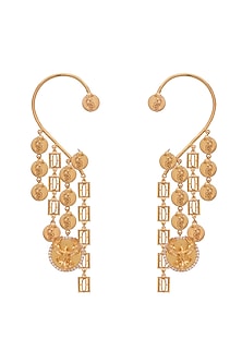 Gold Finish Swarovski Crystals Earcuffs