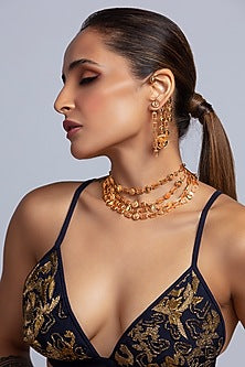 Gold Finish Swarovski Crystals Earcuffs