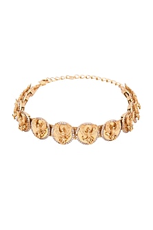 Gold Finish Swarovski Crystal Choker Necklace