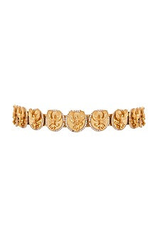 Gold Finish Swarovski Crystal Choker Necklace