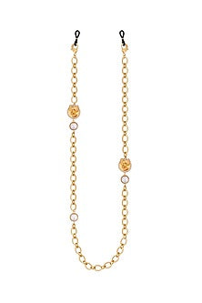 Gold Finish Phoenix Motif & Pearl Long Necklace