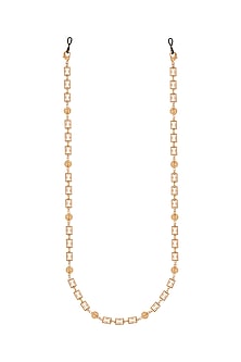Gold Finish Long Necklace In Brass