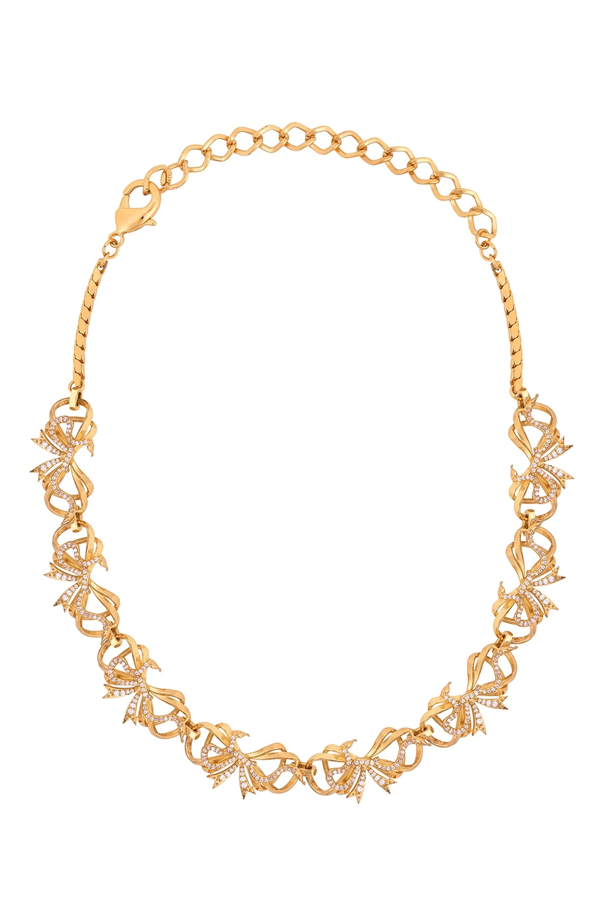 Gold Finish Snake Motif Necklace