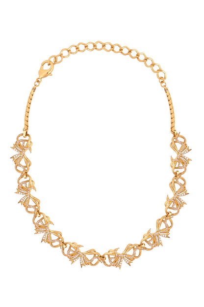 Gold Finish Snake Motif Necklace