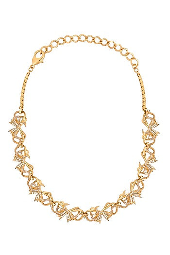 Gold Finish Snake Motif Necklace