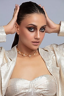 Gold Finish Snake Motif Necklace