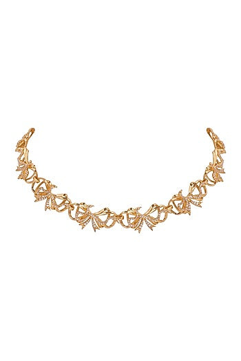 Gold Finish Snake Motif Necklace
