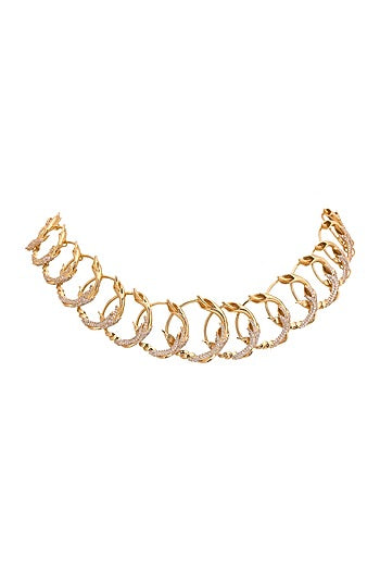 Gold Finish Floral Vines Necklace
