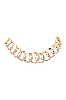 Gold Finish Floral Vines Necklace