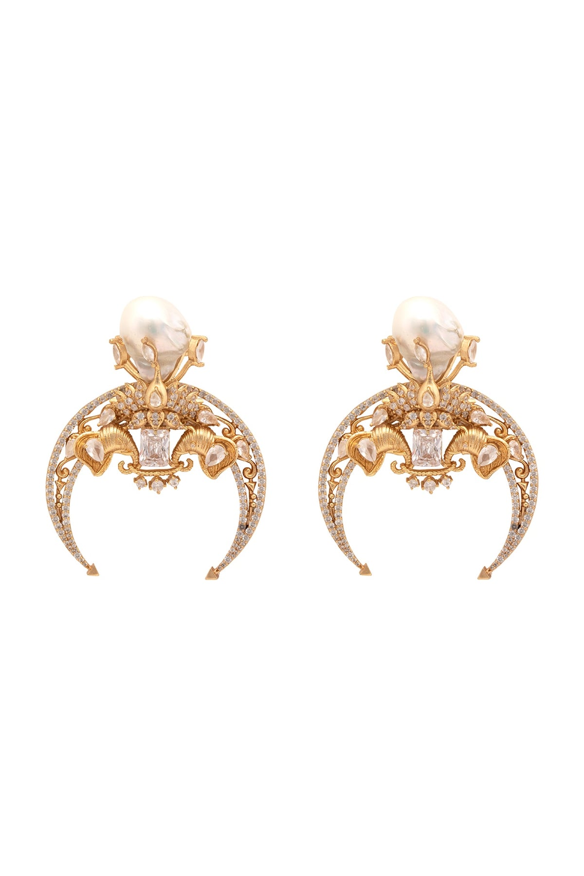 Gold Plated Swarovski Dangler Earrings