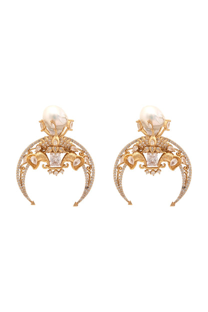 Gold Plated Swarovski Dangler Earrings