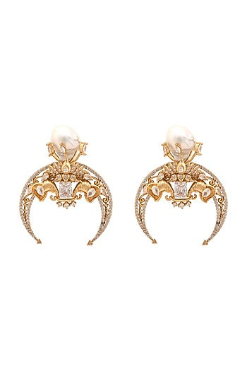 Gold Plated Swarovski Dangler Earrings