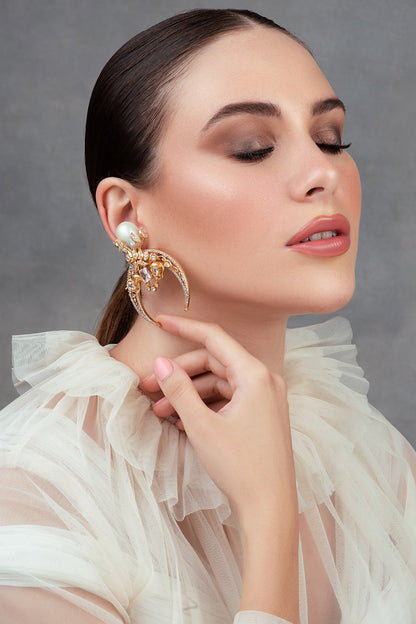 Gold Plated Swarovski Dangler Earrings