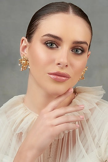 Gold Plated Swarovski Stud Earrings