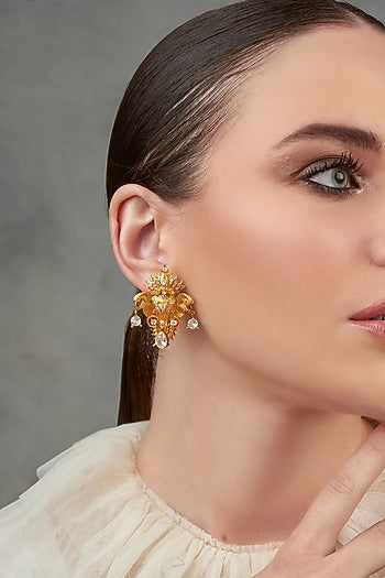 Gold Plated Swarovski Stud Earrings