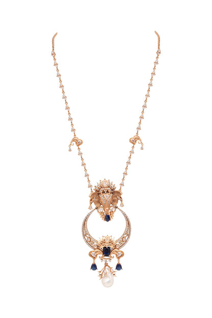 Gold Plated Swarovski & Motifs Necklace