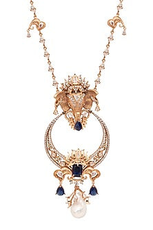 Gold Plated Swarovski & Motifs Necklace