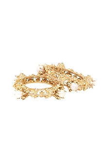Gold Plated Swarovski Bangles (Set Of 2)