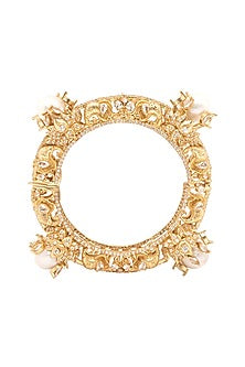 Gold Plated Swarovski Bangles (Set Of 2)
