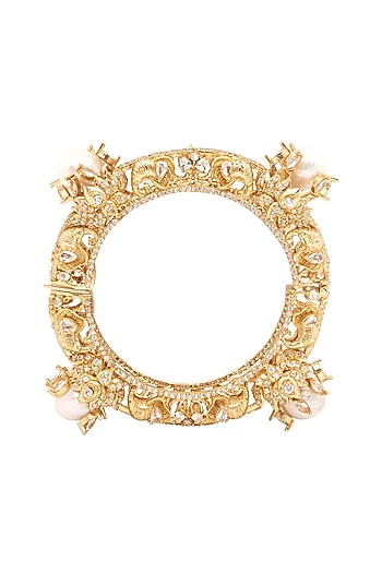 Gold Plated Swarovski Bangles (Set Of 2)