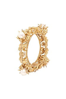 Gold Plated Swarovski Bangles (Set Of 2)
