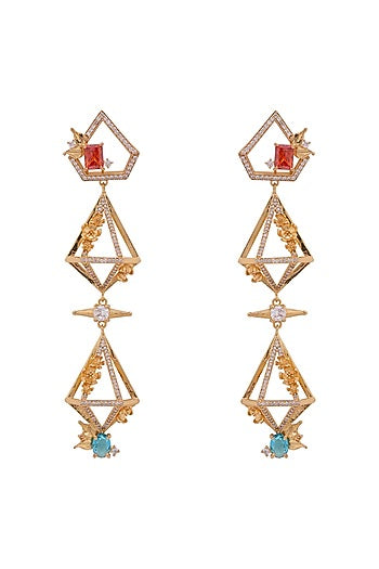 Gold Plated Handcrafted Dangler Earrings