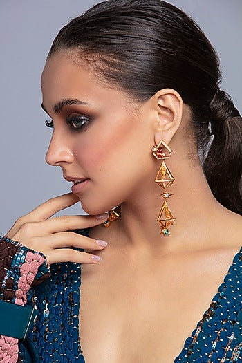 Gold Plated Handcrafted Dangler Earrings