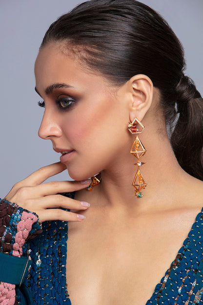 Gold Plated Handcrafted Dangler Earrings