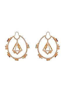 Gold Finish Pearl Handcrafted Hoop Earrings