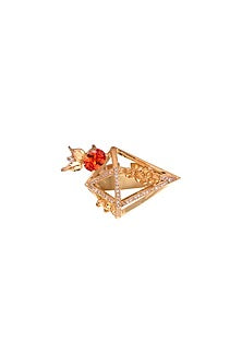 Gold Finish Crystal Ring