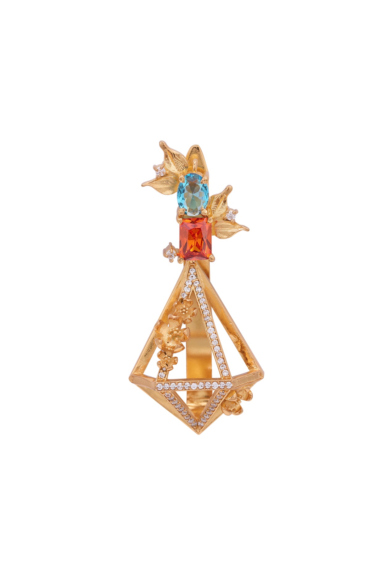 Gold Finish Crystal Hair Clips