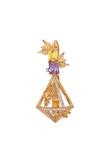 Gold Finish Crystal Hair Clips