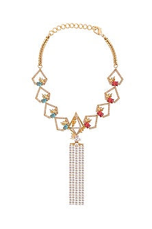 Gold Finish Crystals Handcrafted Choker Necklace