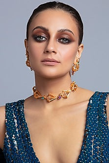 Gold Finish Handcrafted Choker Necklace