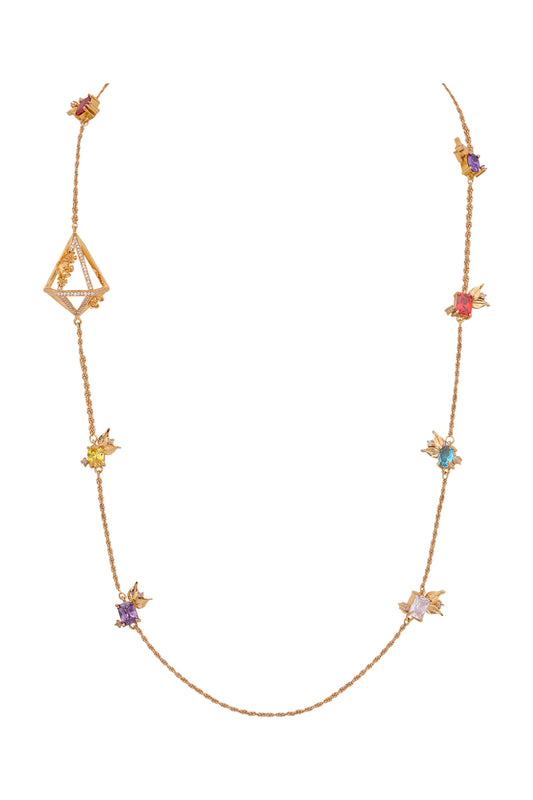 Gold Plated Crystal Handcrafted Mask Chain