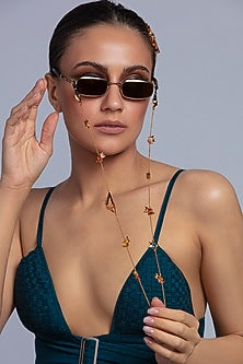 Gold Plated Crystal Handcrafted Mask Chain