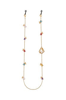 Gold Plated Crystal Handcrafted Mask Chain