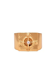 Gold Finish Ring In Brass