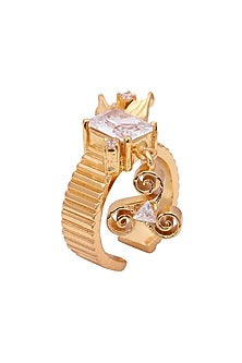 Gold Finish Zircon Crystal Ring